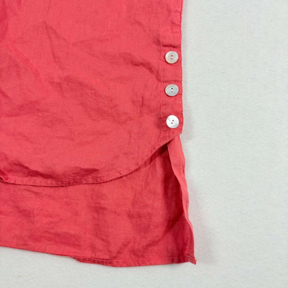 J. Jill Love Linen Sleeveless Tunic Womens Size M Coral Pink Resort Quiet Luxury - Picture 8 of 11